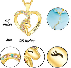 Necklace for Women Girls Stone Heart Pendant Necklace