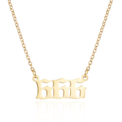 Number Necklace For Women Gold Plated Dainty Pendants Choker