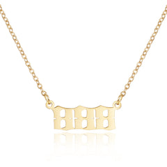 Number Necklace For Women Gold Plated Dainty Pendants Choker