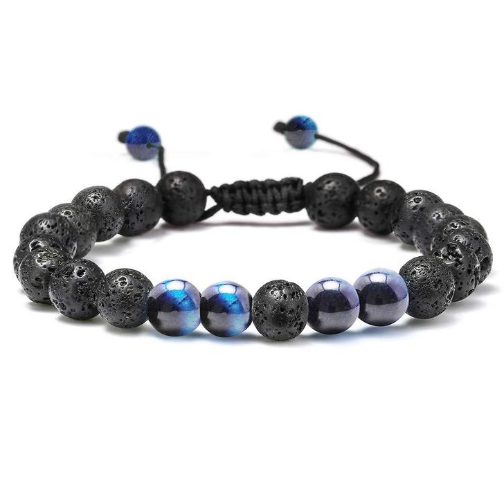 Lava Rock Bracelet - Stress Relief Yoga Beads Adjustable Bracelet Anxiety Bracelet for Men Women