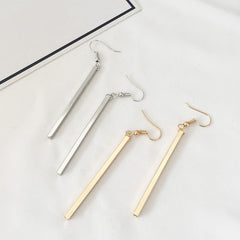 Punk Simple Style Gold/Silver Plated Long Square Geometric Stick Drop Dangle Earring