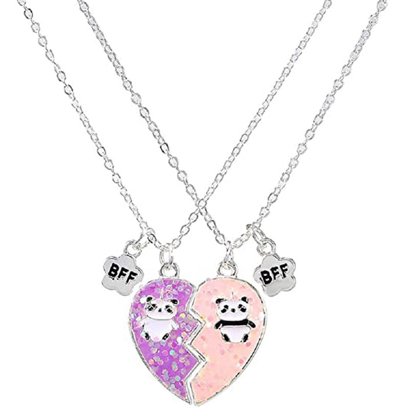 Magnetic Half Heart Pendant Necklace