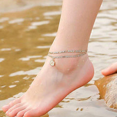 Gold Plated Layered Chain Anklets