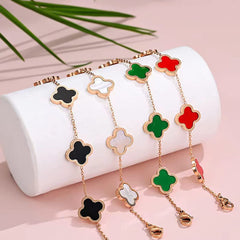 Adjustable Bracelet Cute Plated Gold Lucky Clover Fashion Bracelets for Women