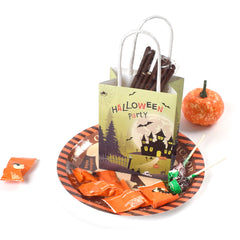 Halloween Treat Bags Party Decoration - 40 Pcs Kids Halloween Candy Bags for Trick or Treating, Halloween Tote Bags with Handles, Paper Gift Bags for Treats Snacks, Halloween Goodie Bags Party Supplies