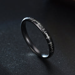 Stainless Steel Stackable Keep Fucking Going Inspirational Graduation Hand Ring