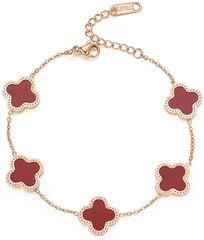 Adjustable Bracelet Cute Plated Gold Lucky Clover Fashion Bracelets for Women