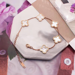 Adjustable Bracelet Cute Plated Gold Lucky Clover Fashion Bracelets for Women