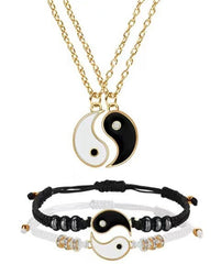 Yin Yang Adjustable Cord Bracelet for Friendship Relationship Boyfriend Girlfriend Valentines Gift