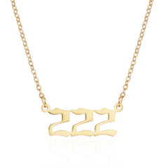 Number Necklace For Women Gold Plated Dainty Pendants Choker