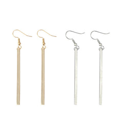 Punk Simple Style Gold/Silver Plated Long Square Geometric Stick Drop Dangle Earring