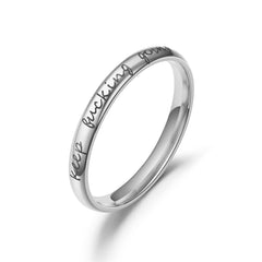 Stainless Steel Stackable Keep Fucking Going Inspirational Graduation Hand Ring