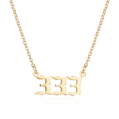 Number Necklace For Women Gold Plated Dainty Pendants Choker