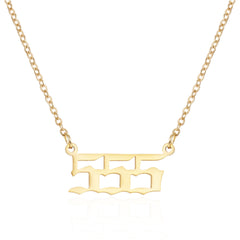 Number Necklace For Women Gold Plated Dainty Pendants Choker