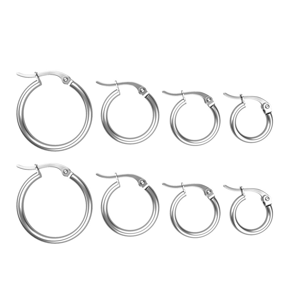 4 Pairs Stainless Steel Earrings Set Cute Women's Earrings