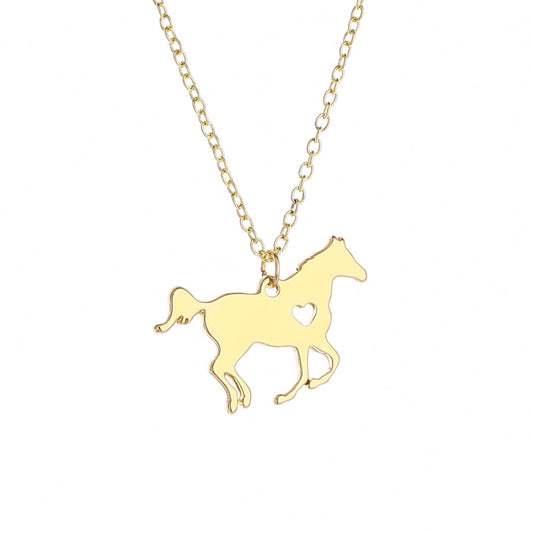 Necklace Dainty Horse Jewelry for Girls Initial Necklace Horse Pendant Letter Necklace