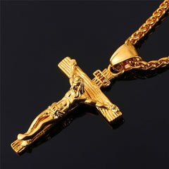 Necklace for Boys, and Girls 18K Gold Plated  Chain Necklace With Cross Pendant.