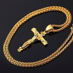 Necklace for Boys, and Girls 18K Gold Plated  Chain Necklace With Cross Pendant.