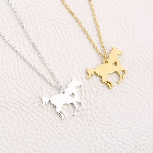 Necklace Dainty Horse Jewelry for Girls Initial Necklace Horse Pendant Letter Necklace