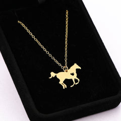 Necklace Dainty Horse Jewelry for Girls Initial Necklace Horse Pendant Letter Necklace