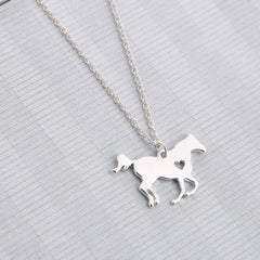 Necklace Dainty Horse Jewelry for Girls Initial Necklace Horse Pendant Letter Necklace