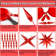 50 star-shaped cone balloons can be assembled into exploding stars Exploding point star-shaped cone balloons Christmas decorations