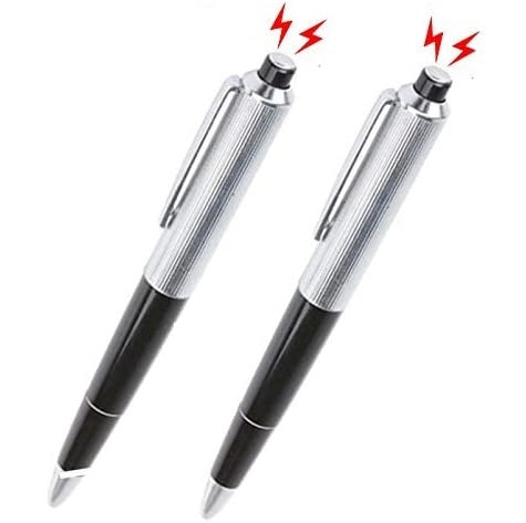 2pcs Shocking Pen Fun Toys Joke to Friend Electric Shock Pencil Trick Prank Gag Gadget for Fool's Day