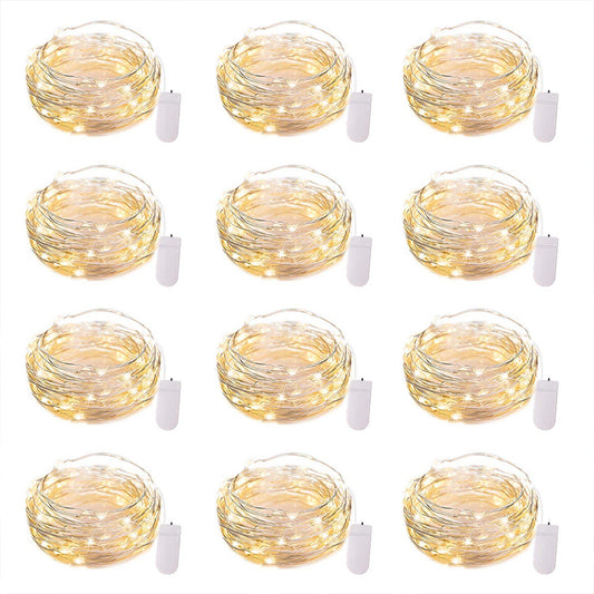 12pcs Led Fairy Lights Battery Operated String Lights 6.5 Feet 20 Led Firefly Decoration