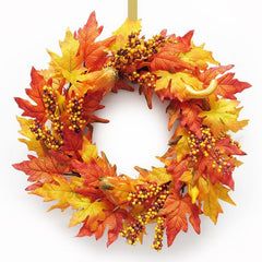 17 Inch Fall Wreath Fall Thanksgiving Decor Operated Harvest Home Decoration