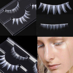 White False Eyelashes Halloween White Eye lashes Extension Tools Anime Cosplay Makeup Natural Looking Masquerade Party Eyelashes Accessories(White)