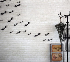 Bats Wall Decor,120 Pcs 3D Bat Halloween Decoration Stickers for Home Decor 4 Size Waterproof Black Spooky Bats