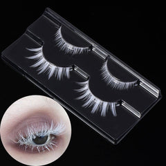 White False Eyelashes Halloween White Eye lashes Extension Tools Anime Cosplay Makeup Natural Looking Masquerade Party Eyelashes Accessories(White)