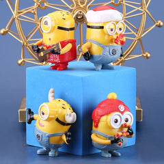 Christmas version minions cake car ornament decoration