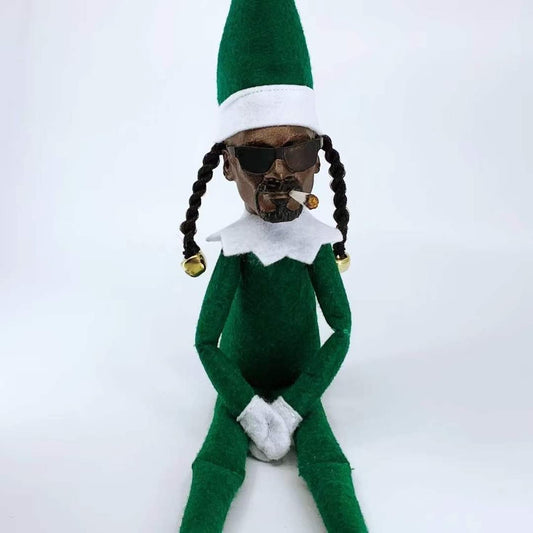 Christmas Elf Doll, Plush Gnomes Toys 10 Inch Handmade Black Elf Doll Hip Hop Doll Gifts for Home, Garden, Halloween, Christmas