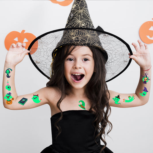 250 Styles Glow Halloween Party Supplies, Luminous Halloween Temporary Tattoos for Kids Birthday Party Decorations Favors, Halloween Gifts Goodie Bag Fillers Accessories (24 Sheets)