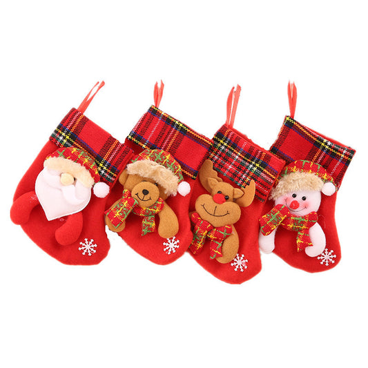 4 Pieces Mini Christmas Stockings Christmas Card Candy Stockings Christmas Tree Decoration