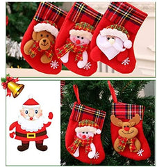 4 Pieces Mini Christmas Stockings Christmas Card Candy Stockings Christmas Tree Decoration