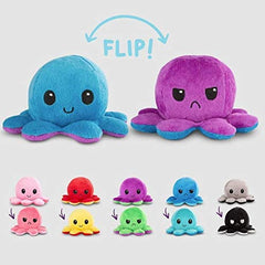 The Original Reversible Octopus Plushie | Patented Design | Light Pink and Light Blue | Show your mood without saying a word!