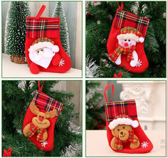 4 Pieces Mini Christmas Stockings Christmas Card Candy Stockings Christmas Tree Decoration