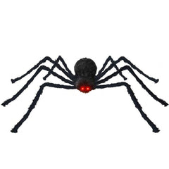 4FT Halloween Giant Spider, Light Up Spider Outdoor with Purple Lights, Black Scary Spider Halloween Decorations