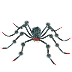 4FT Halloween Giant Spider, Light Up Spider Outdoor with Purple Lights, Black Scary Spider Halloween Decorations