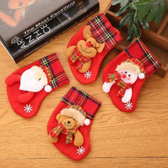 4 Pieces Mini Christmas Stockings Christmas Card Candy Stockings Christmas Tree Decoration