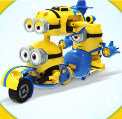 Official puzzle minions toys deformed car aircraft children's doll minions