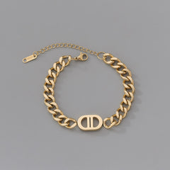 Fashion Stainless Steel Bracelet Simple Link Bracelet Punk Style Hip Hop Thick Bracelet Cuban Bracelet