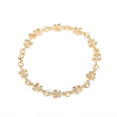 Gold Plated Gold and Multi-Color Crystal Baguette Anklet