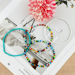 Handmade Beaded Colorful Beads Anklets