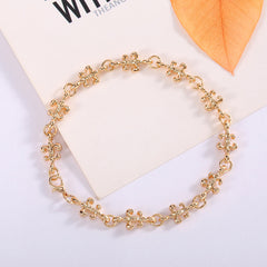 Gold Plated Gold and Multi-Color Crystal Baguette Anklet