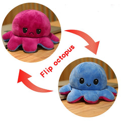 The Original Reversible Octopus Plushie | Patented Design | Light Pink and Light Blue | Show your mood without saying a word!