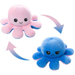 The Original Reversible Octopus Plushie | Patented Design | Light Pink and Light Blue | Show your mood without saying a word!