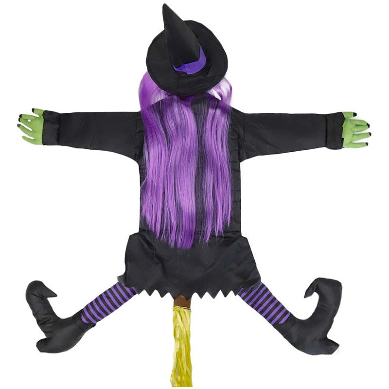 Crashing Witch into Tree Halloween Decoration